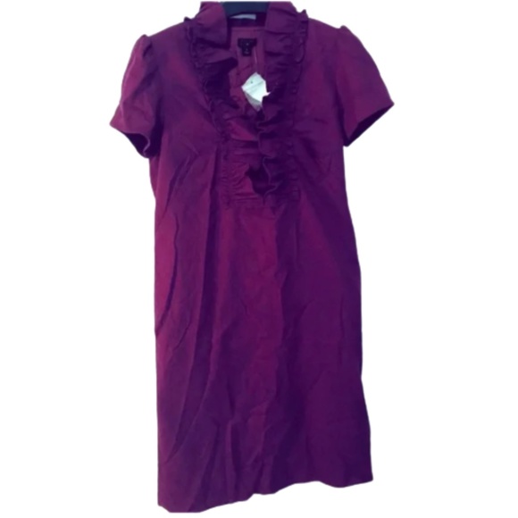 👗NEW 2 JCrew short wool dress work formal purple Cotton Small Warm - Picture 2 of 3